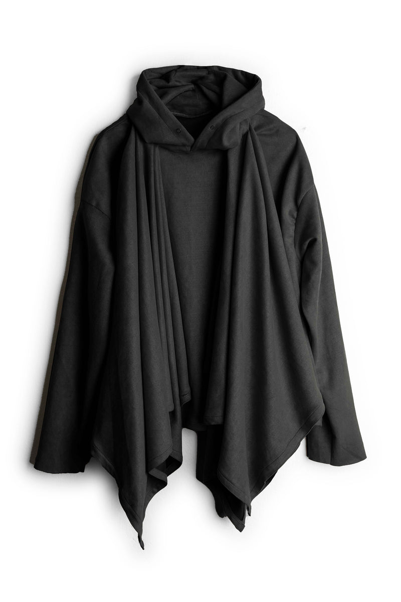 Shawl Draped Hoodie
