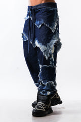 Distressed Draped Denim