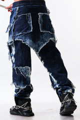 Distressed Draped Denim