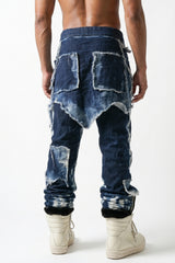 Distressed Draped Denim