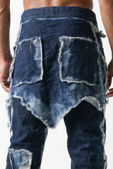 Distressed Draped Denim