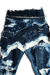 Distressed Draped Denim