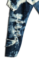 Distressed Draped Denim