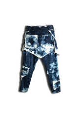 Distressed Draped Denim