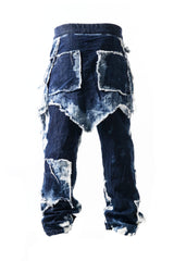 Distressed Draped Denim