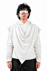 Karma Draped Hoodie (Ltd. White Full Sleeve Ver)